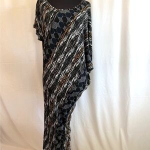 Custo Barcelona Knit Geometric Stripe Midi Dress - Size Small